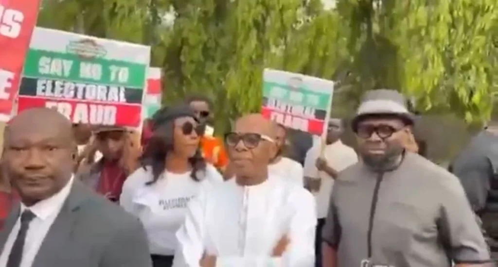 Amaechi Brings Doctor Son To NASS Protest, Says He Came Prepared For Possible Injuries AMEACHI