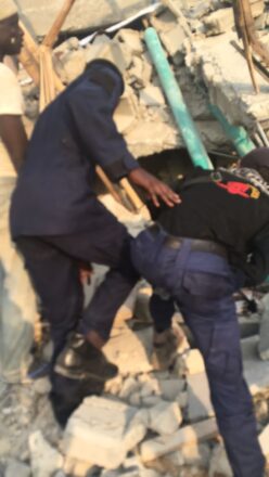 Collapsed Building: NSCDC Rescues 2 Victims Alive In Lagos BUIDING COLAPSE