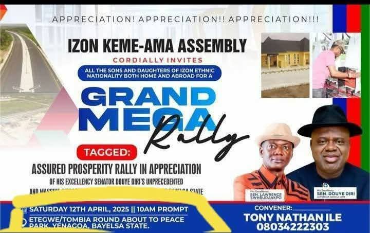 Crisis Looms In Bayelsa As Gov Diri, Wike’s Supporters Fix Rally For Same Venue Same Date DIRI RALLY