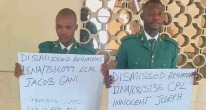 Army Sacks Two Soldiers For Stealing Cables At Dangote Refinery DISMISSED SOLDIERS