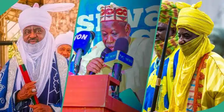 Sallah Durbar: How IGP Summons Emir Sanusi After Ganduje’s Visit To Bayero In Kano GANDUJE SANUSI BAYERO