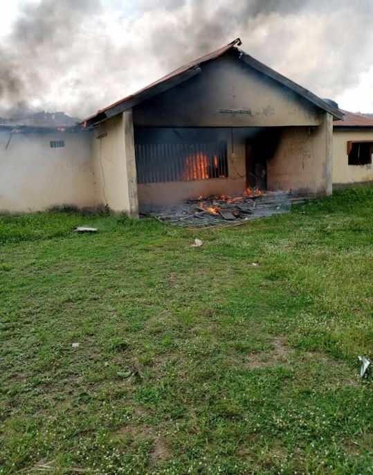 Govt Declares Curfew As Aggrieved Youths Set INEC Office Ablaze INEC OFFICE IN BENUE