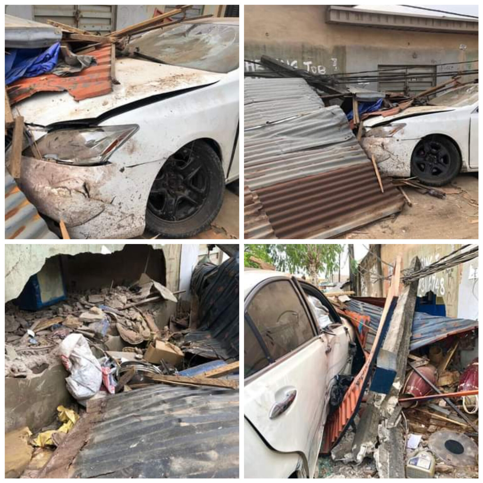 Jigawa: Four Houses Burnt To Ashes As Drunk Driver’s Car Rammed Into Residential House JIGAWA CAR INCIDENT
