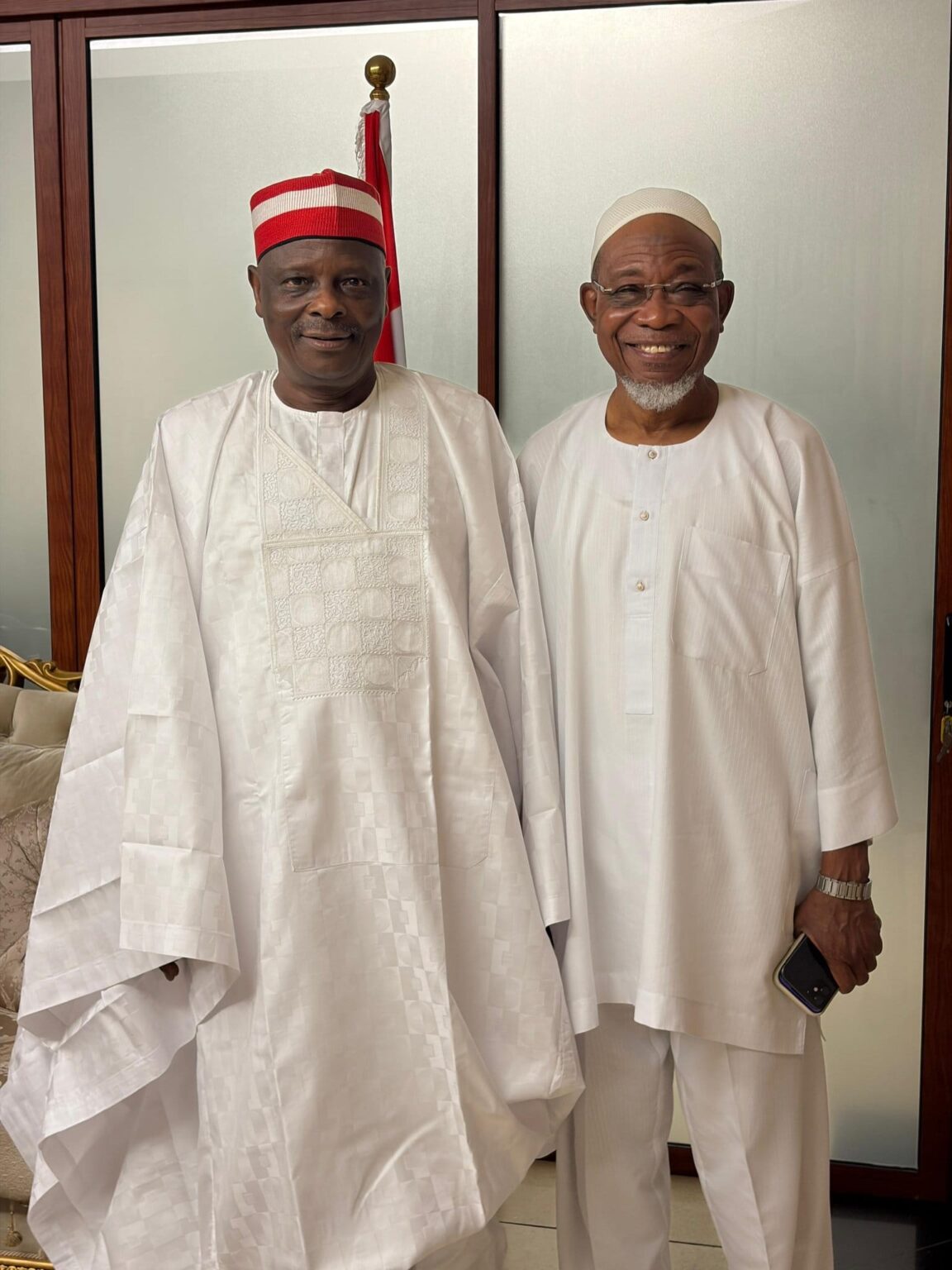 Kwankwaso Receives Aregbesola as ADC Realignment Talks Intensify KWANKWASO AREGBE