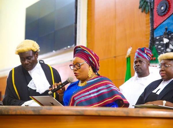 Breaking: Lagos Assembly Swears In First Female Speaker Lagos First Female Speaker Meranda
