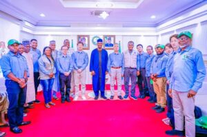Nasarawa State Governor Engr. Abdullahi A Sule in a group photo with the board and management of the Sasakawa Africa Association (SAA) during a courtesy visit at the Government House, Lafia (2) Nasarawa State Governor Engr. Abdullahi A Sule in a group photo with the board and management of the Sasakawa Africa Association (SAA) during a courtesy visit at the Government House, Lafia (2)