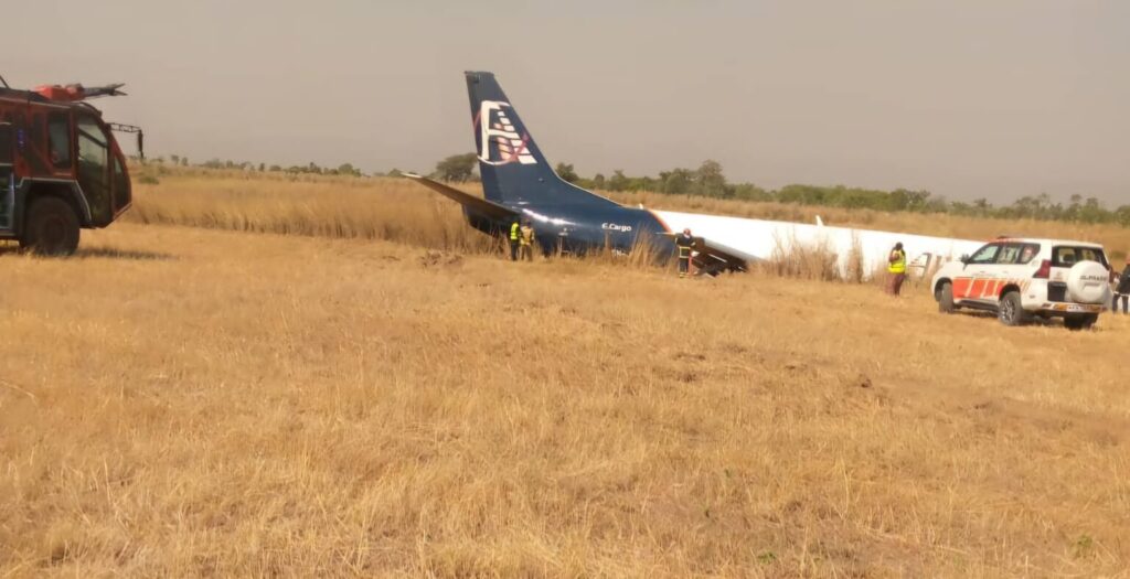 Aircraft Suffers Tyre Burst, Skids Off Abuja Airport Runaway PLANE CRASH