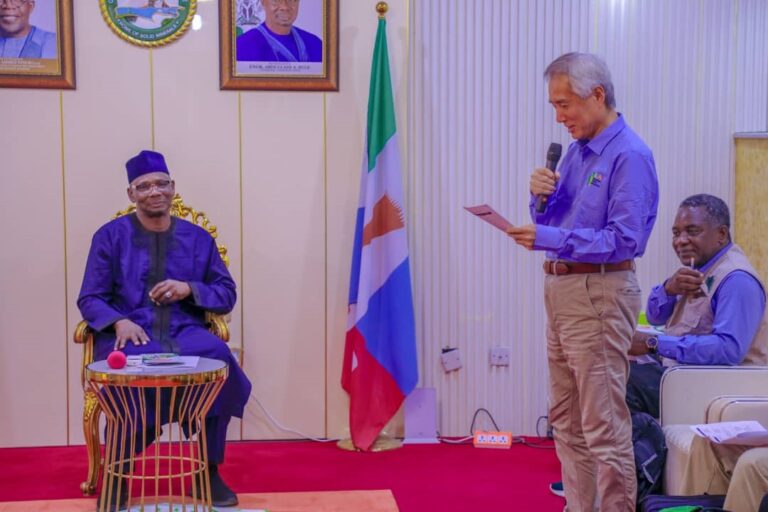 Nasarawa Gov Applauds Sasakawa’s Rice, Cassava Initiatives President of the Sasakawa Africa Association, Dr Makoto Kitanaka delivering a keynote address during a visit to Nasarawa State Governor Engr. Abdullahi A Sule at the Government House, Lafia.