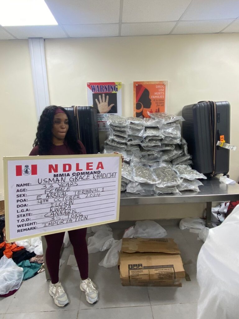NDLEA Arrests Canada-Based Nurse At Lagos Airport For Cocaine Trafficking WhatsApp Image 2024 10 20 at 10.39.36 AM