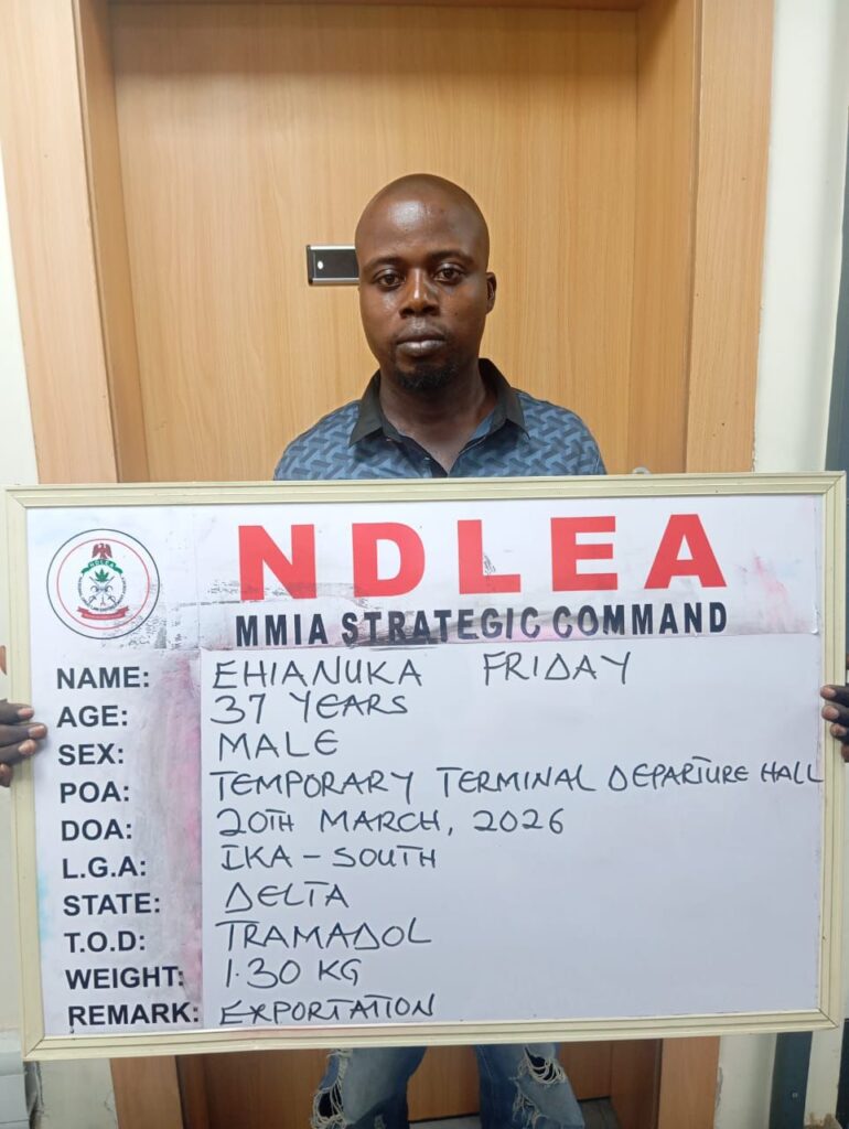 NDLEA Nabs Italy-Bound Suspect With Tramadol Hidden In Body Cream WhatsApp Image 2026 03 22 at 10.09.56 AM