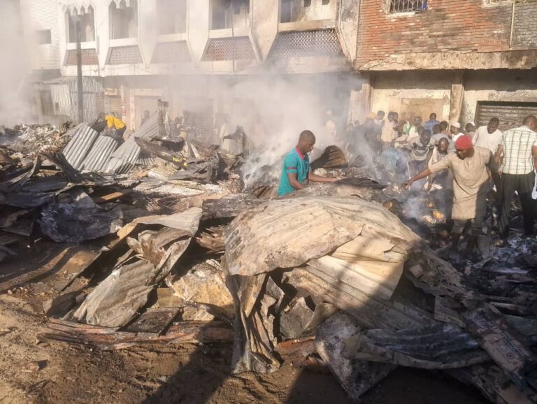 Millions Lost As Fire Guts Kano Singa Market singa mkt