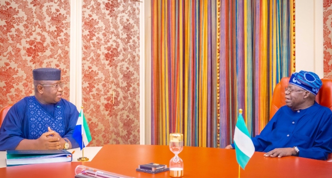 Tinubu Receives Sierra Leone President Julius Bio tinubu sierra leone